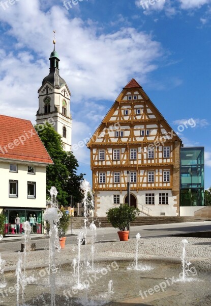 Neuhausen Fildern Marketplace Filderdom Fountain