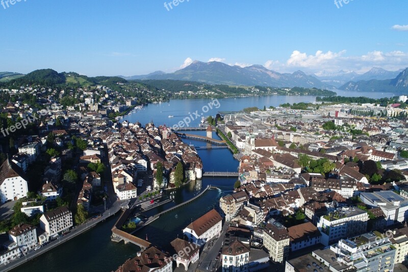 City Sea Panorama Waters Lucerne