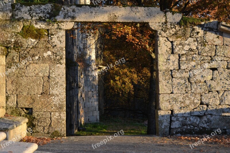 Old Stone Wall Architecture Abandoned