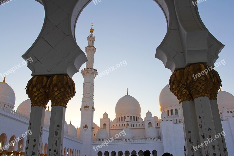 Pray Muslim Sheikh Zayed Grand Mosque Mosque Minaret