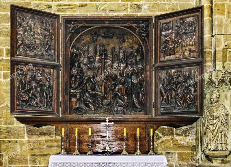 Veit-stoß-altar Marie Altar Linden Wood Carvings Veit Stoss Altarpiece