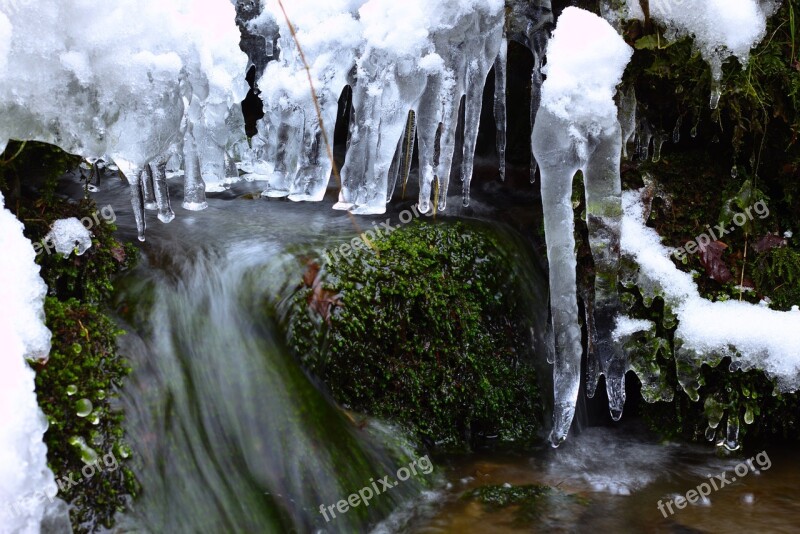 Waterfall Winter Spring Nature Ice