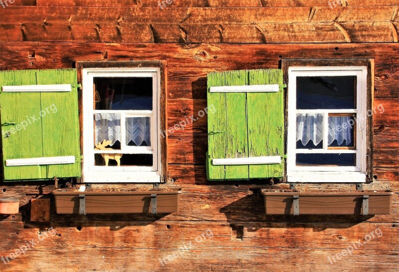 House Wood Window Seedlings Shutters