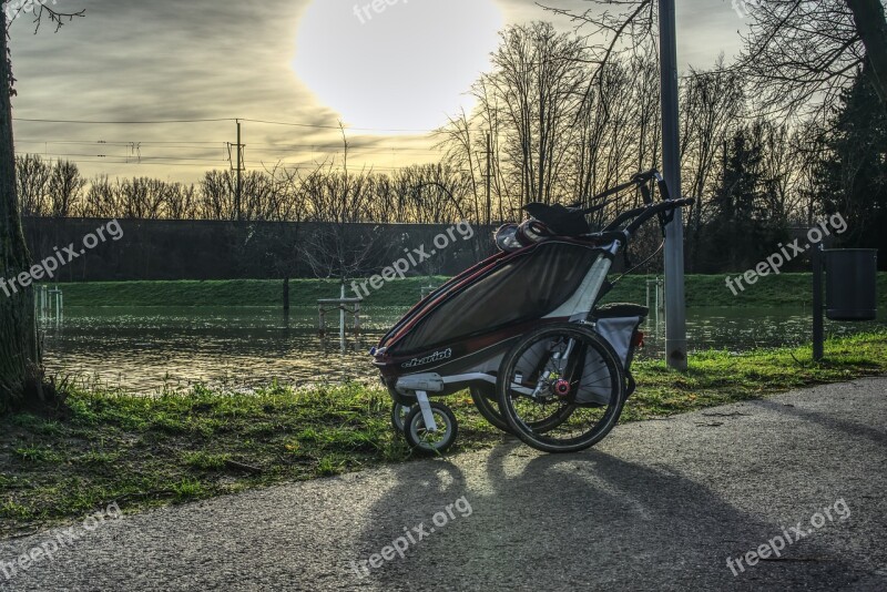 Jogging Run Buggy Baby Carriage Bike Trailer