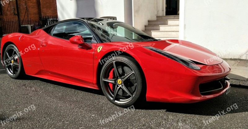 Ferrari 458 V8 Engine Red Lipstick Red