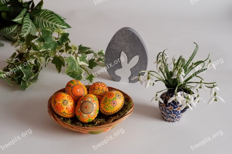 Yellow Easter Eggs Ornament Easter Egg Close Up