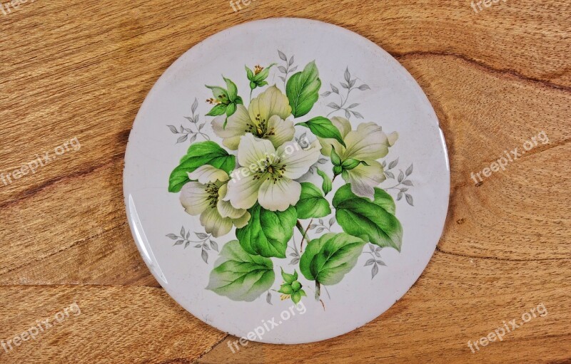 Tile Ceramic Stoneware Coaster Floral