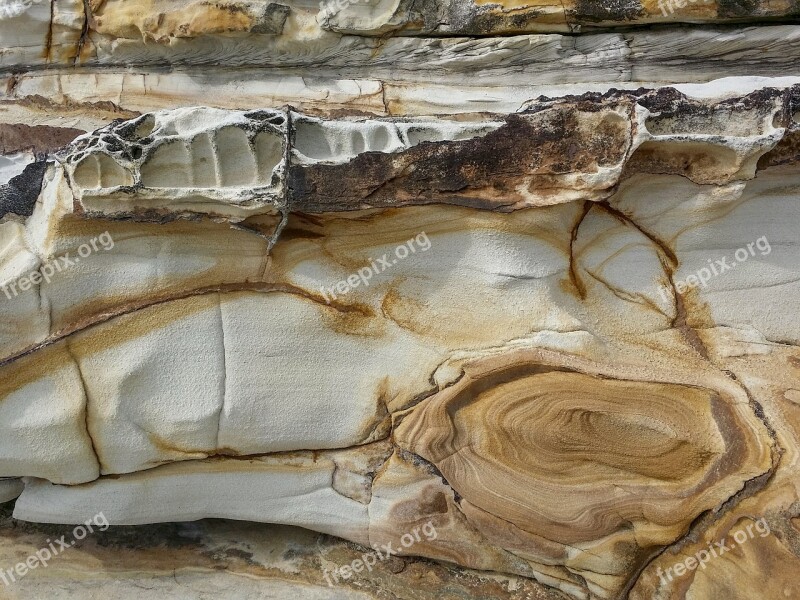 Rock Sandstone Washout Nature Shoreline