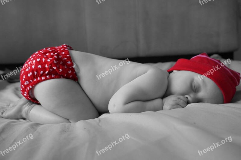 Bed Bedroom Baby Black And White Sleeping