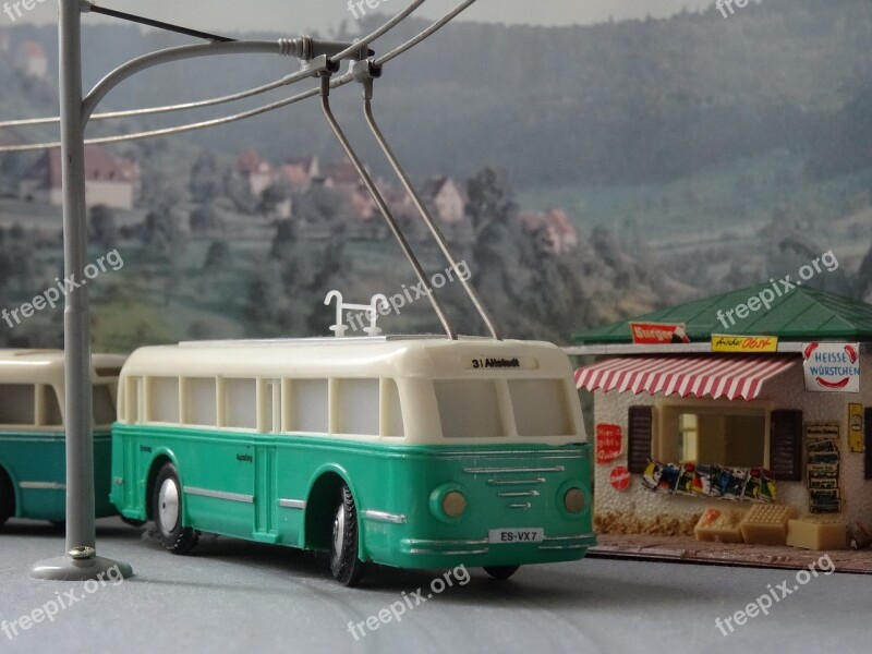 Trolley Bus Trackless Trolley Model Model Train Model Railway