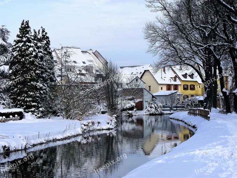 Strasbourg Snow Winter Cold Frozen