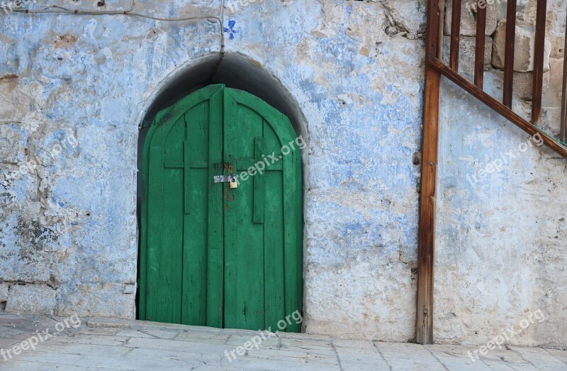 Israel Jerusalem Old City Wall Green