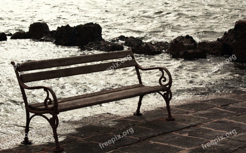 Bench Love Sea Waters Nature