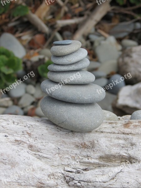 Stone Stability Balance Coast Stacked Together