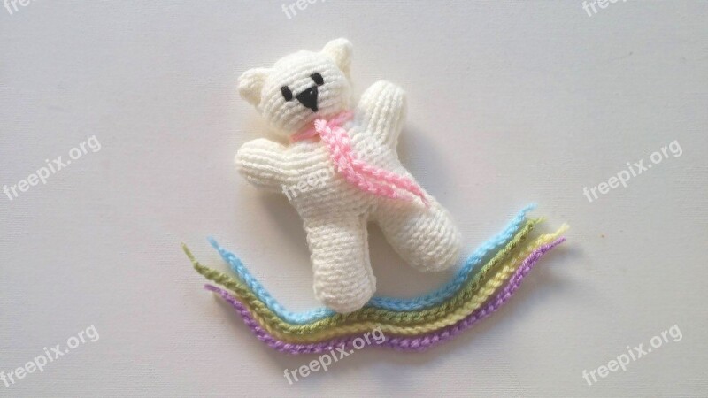 Knit Knitting Yarn Wool Teddy Bear