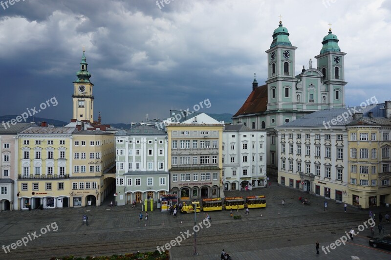 Linz City Church Architecture Old Town