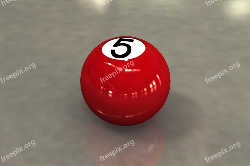 Ball 5 Billiards Sphere 3d Free Photos