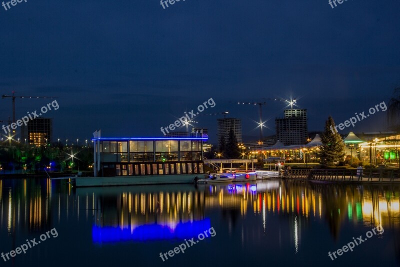 Body Of Water River Reflection City Sunset