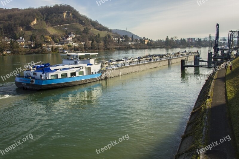 Motor Tanker Frachtschiff Create Moored Rhine