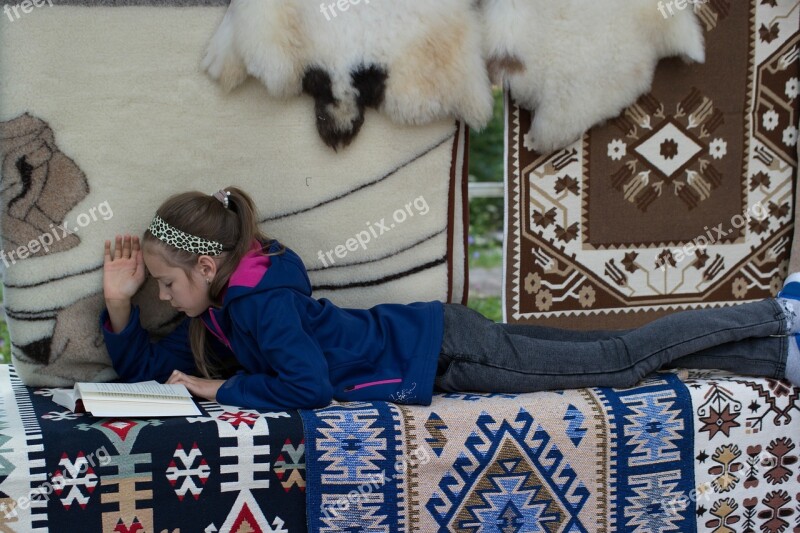 People Rug Horizontal Craft Girl