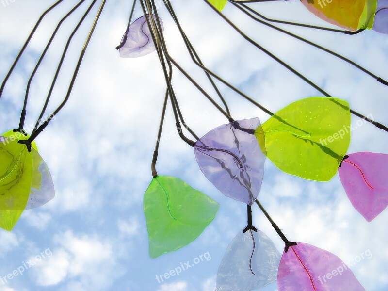 San Diego Hand Blown Art Wind Mobile Leaf