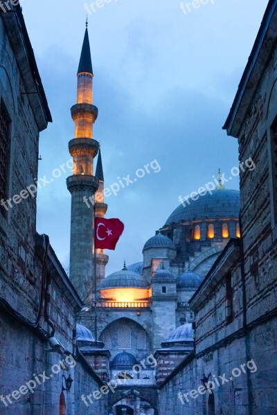 Mosque Turkey Minaret Istanbul Islam