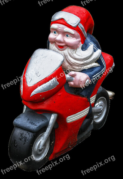 Garden Gnome Motorcycle Dwarf Imp Fabric