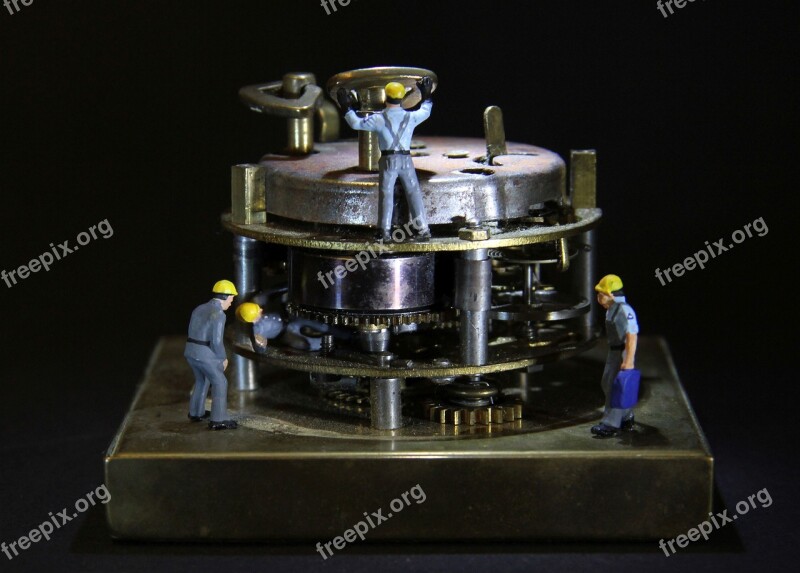 Movement Mechanics Miniature Figures Technology Clock