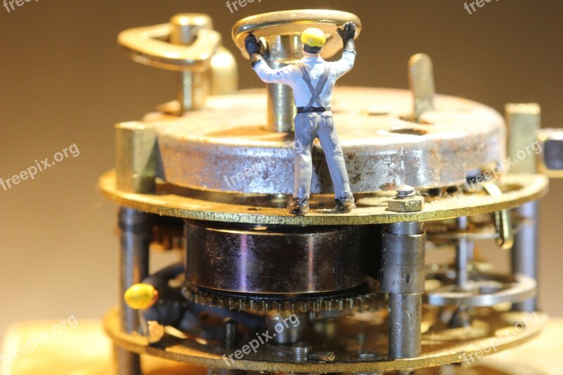 Movement Mechanics Miniature Figures Technology Clock