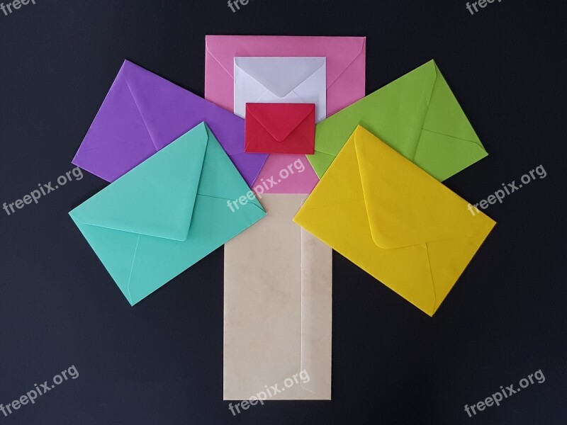 Envelopes Multi Coloured Variation Paper Tree Creation