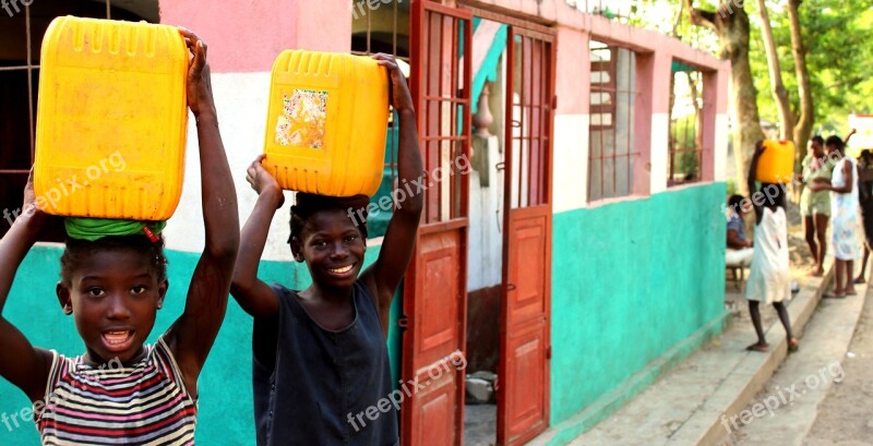 People Outdoors Haiti Together Women