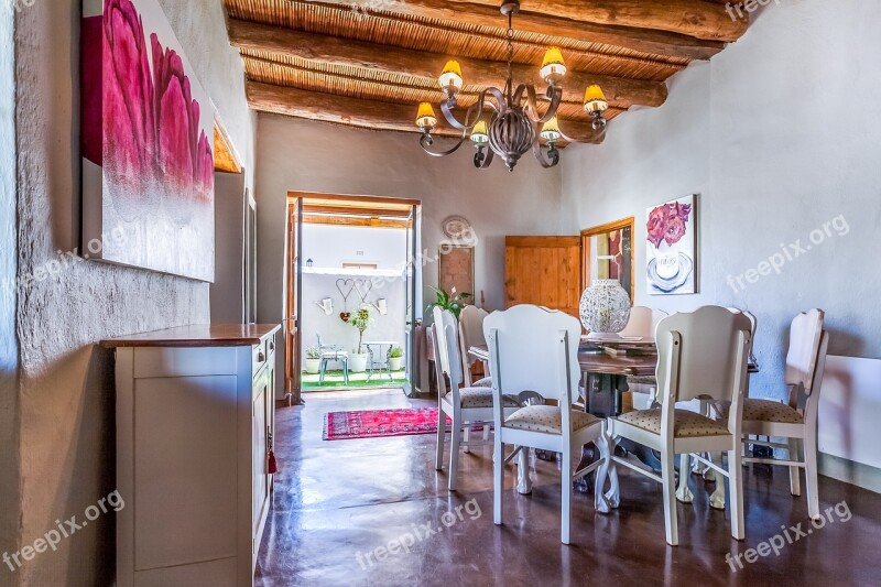 Cape Dutch Dining Room Interior Inside Indoors Wood