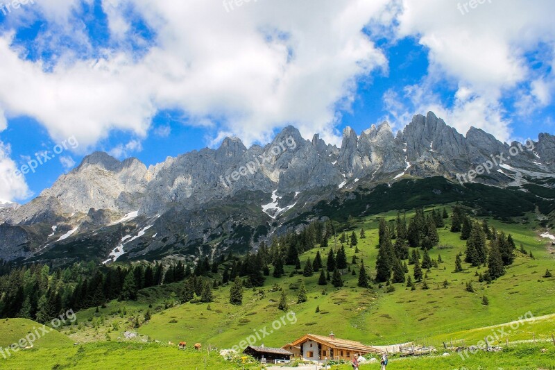 High Mountain Barren Mountain Peak Landscape Nature Austria