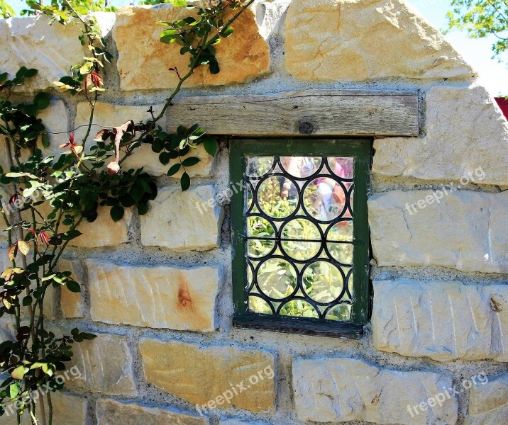 Garden Flowers Window Wall Bullseye