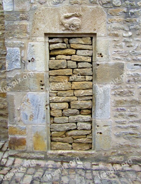 Door Input Stone Wall Old