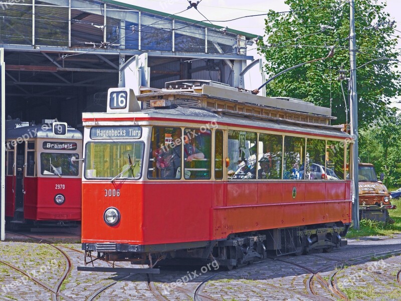 The Hamburg Tram Operation Of The Museum Curve Depot Tram Car