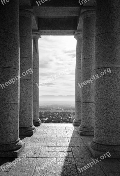 Granite Columns Rhodes Memorial Building Monument Texture