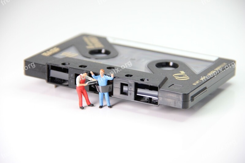 Cassette Caught Miniature Figures Data Computer