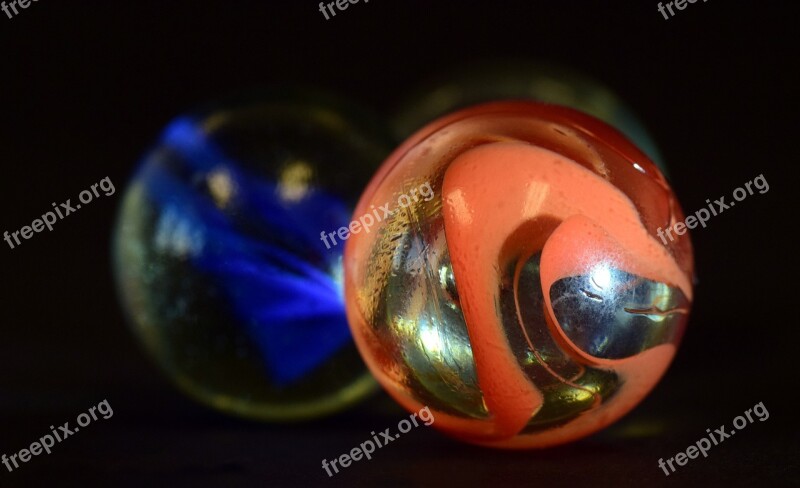 Marble Round Marbles Red Blue