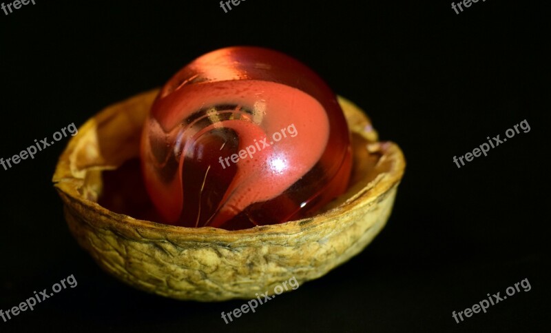 Marble Nutshell Walnut Shell Glass Wood