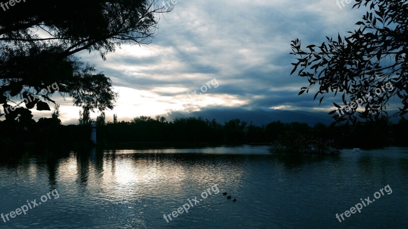 Nature Body Of Water Lake Dawn Cloud