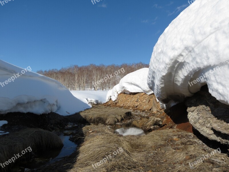 Winter Snow Snowdrifts Creek Forest