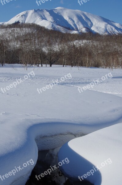 Winter Snow Snowdrifts Mountains Creek