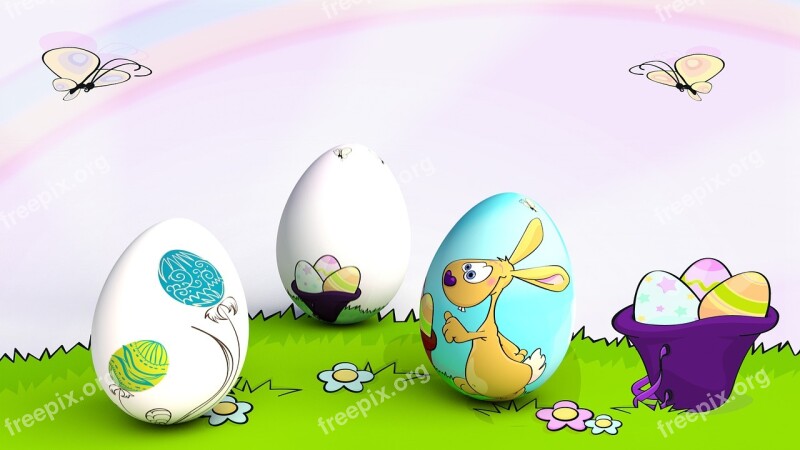 Easter Egg Pleasure Background Easter Bunny