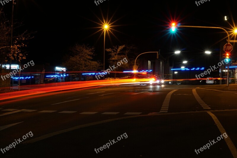 Road Traffic Night Lights Police