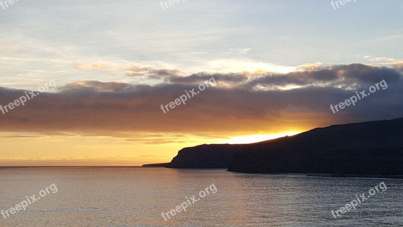 Waters Sunset Panorama Dawn Nature