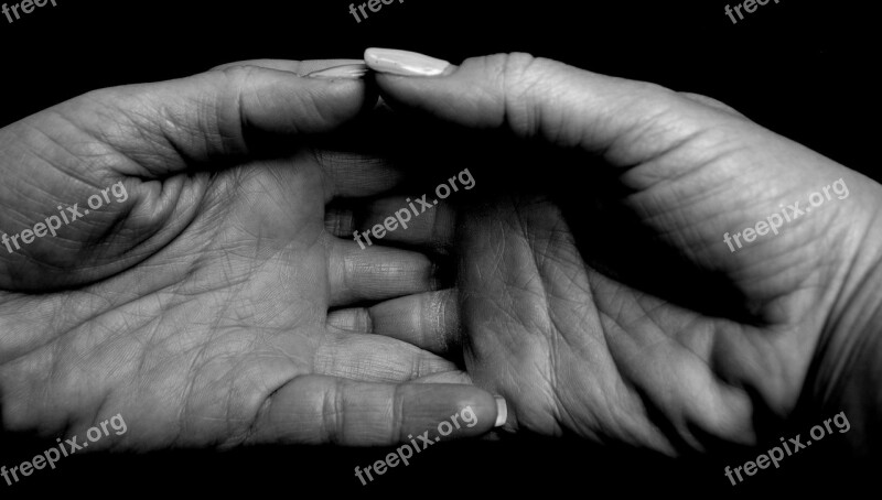 Hand Palm Grief Black And White Free Photos