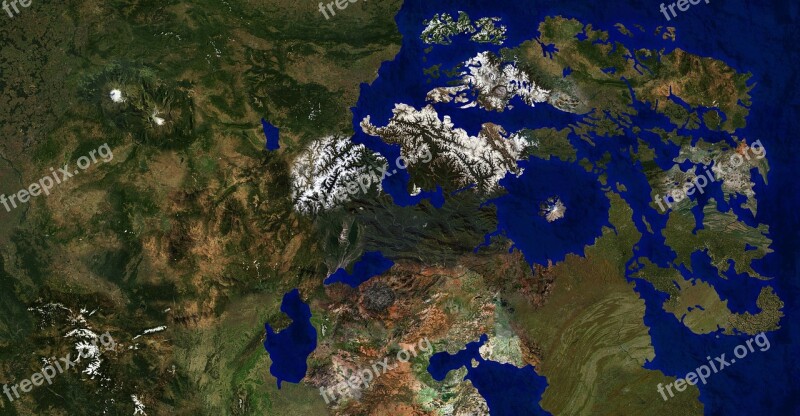 Map World Continent Earth Crater