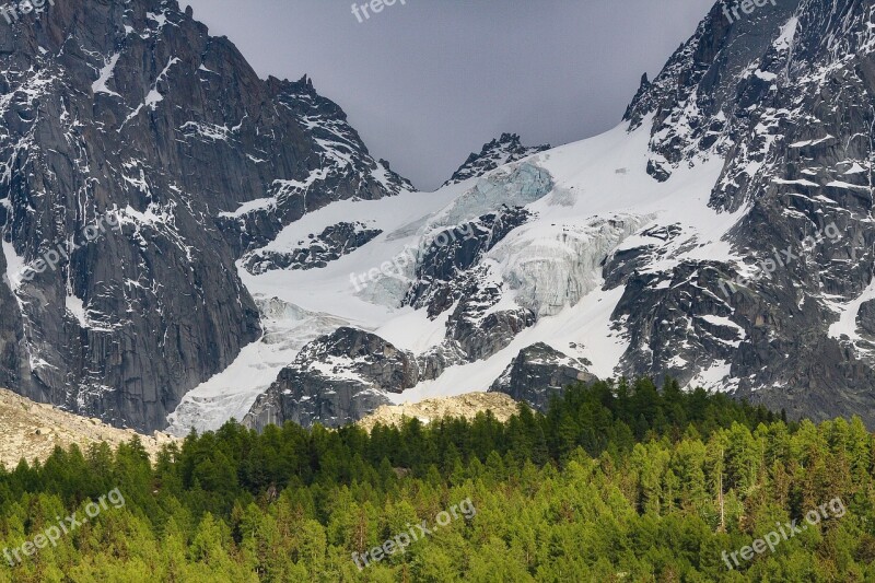 Mountain Snow Mountain Peak Panoramic Landscape