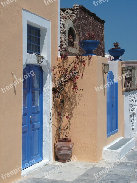 Santorini Architecture House Window Facade